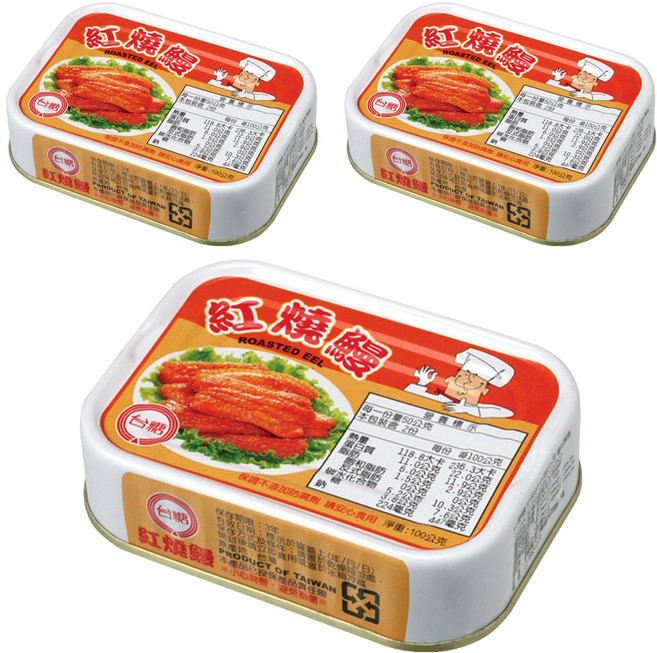 台糖 紅燒鰻易開罐, 3罐, 100g