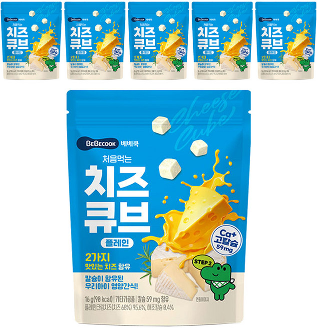 BEBECOOK 第一次吃起司塊, 16g, 6包, 原味