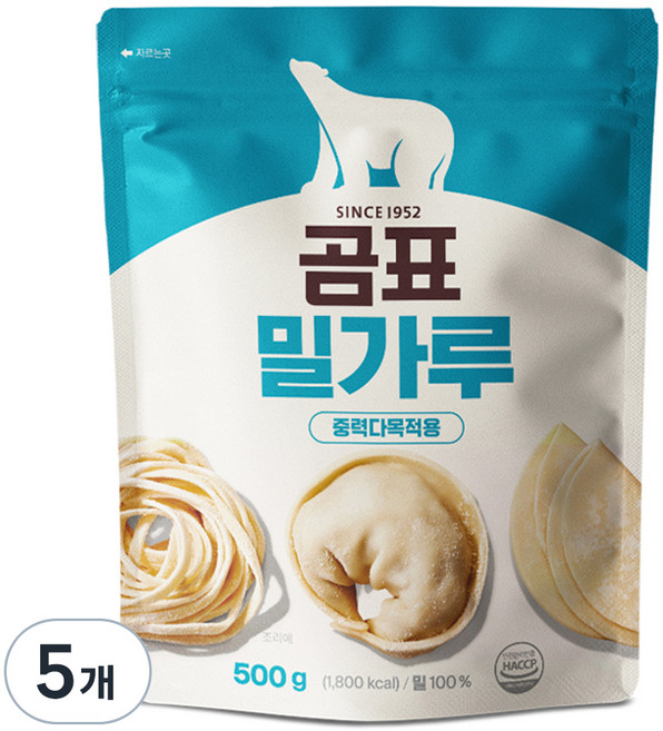 곰표 밀가루 중력 다목적용, 500g, 5개