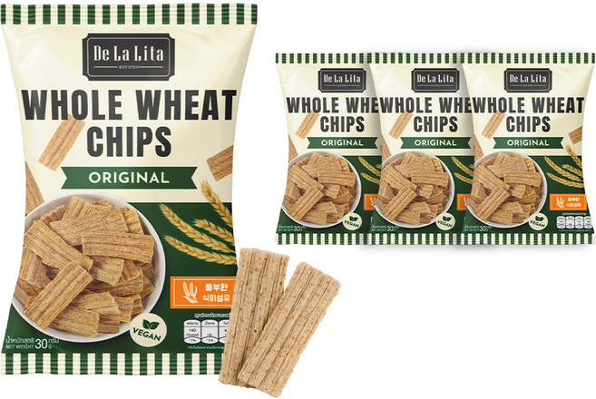 데라리타 통밀칩 오리지널, 30g, 4개