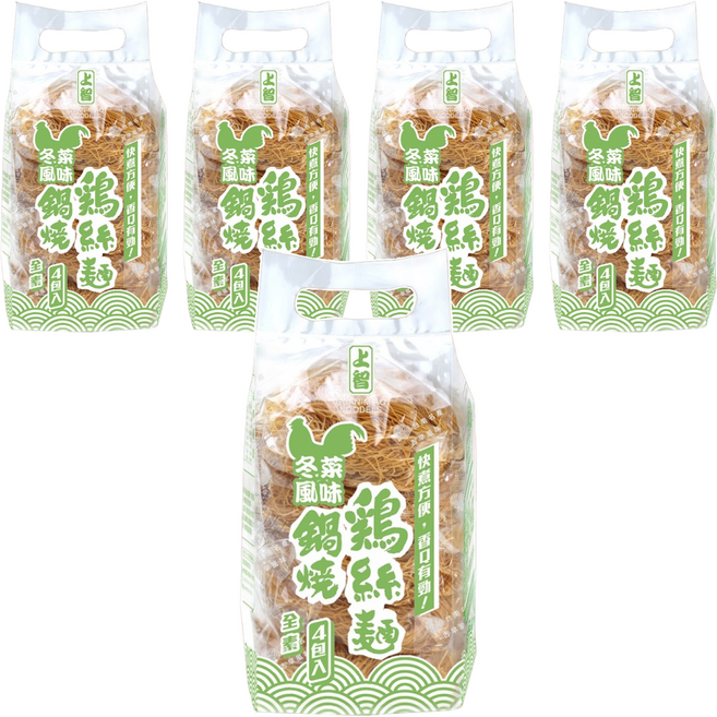 上智 鍋燒雞絲麵 冬菜風味 麵條耐煮不易爛, 280g, 5袋