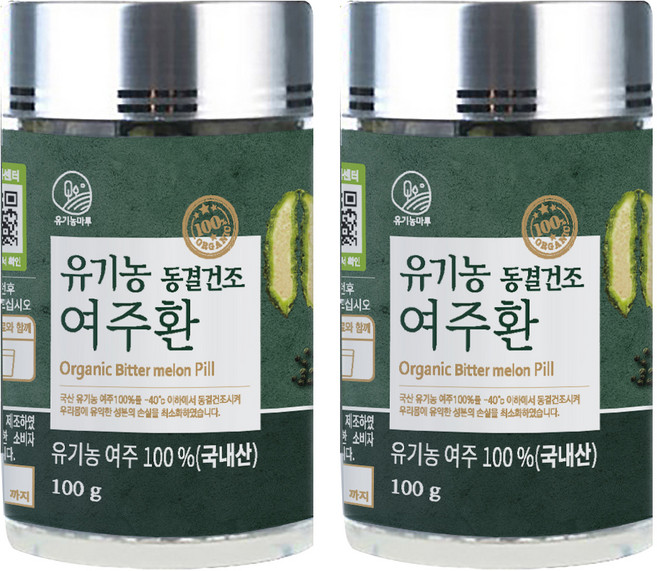 유기농마루 정품 유기농 동결건조 여주환, 100g, 2개