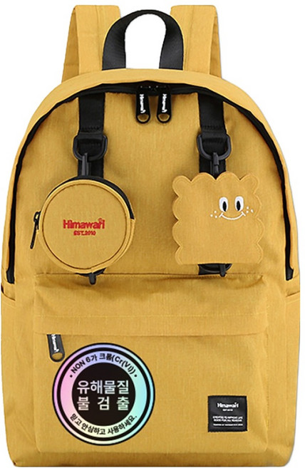 히마와리 노트북 초경량 키링 학생백팩 No.0422, 옐로우, 1개