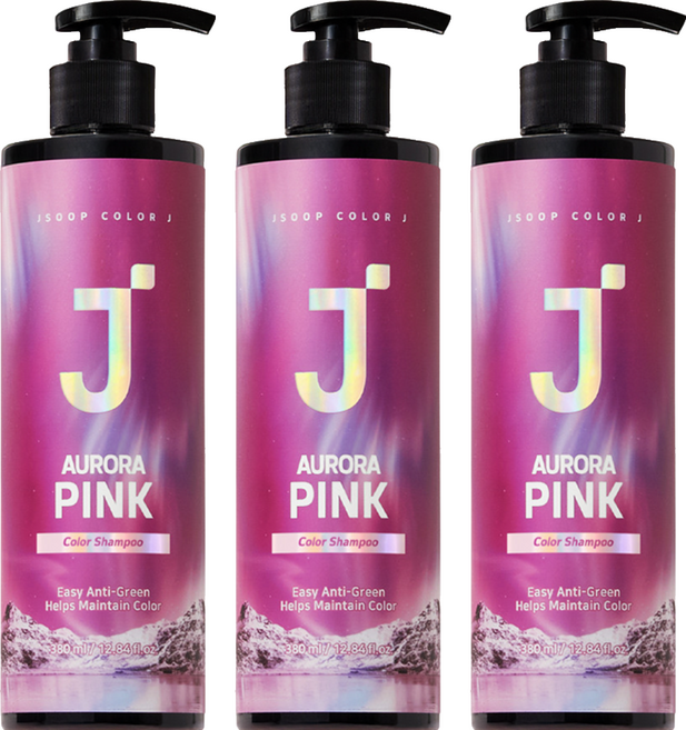 J'SOOP 護色洗髮乳 粉色, 3瓶, 380ml