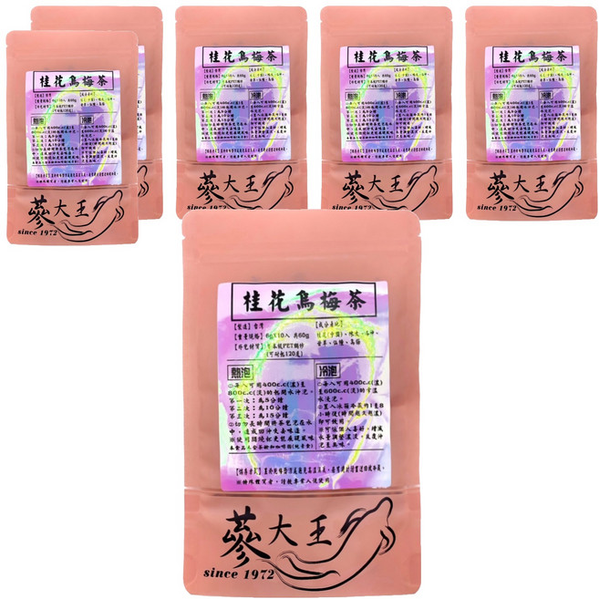 蔘大王 桂花烏梅茶包, 6g, 10包, 6袋