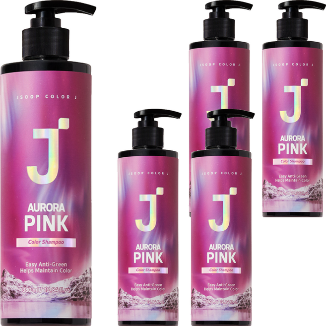 J'SOOP 護色洗髮乳 粉色, 5瓶, 380ml