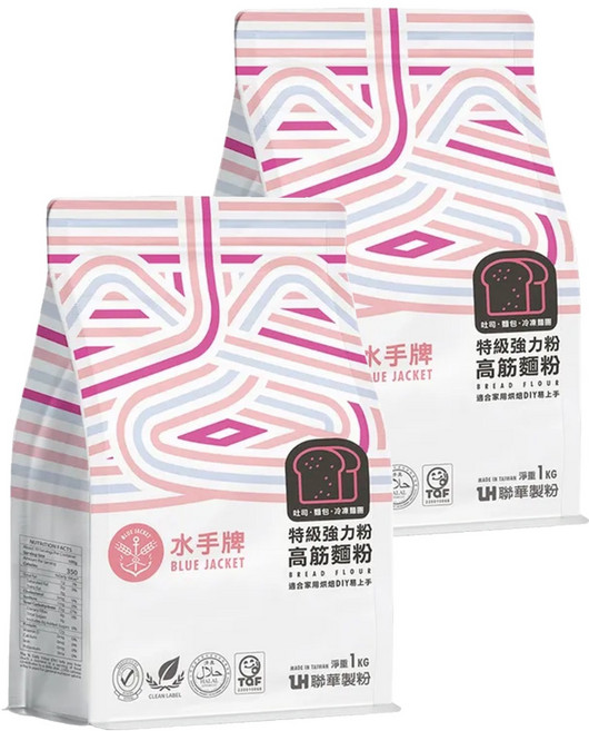 聯華製粉 BLUE JACKET 水手牌 強力吐司高筋麵粉, 1kg, 2包