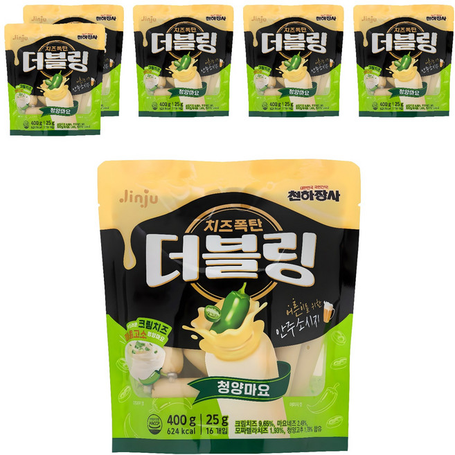더블링 청양마요 간식 소시지, 400g, 6개