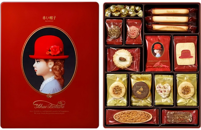 AKAI BOHSHI 紅帽子 紅帽禮盒 附袋 388.2g, 12種點心, 1盒