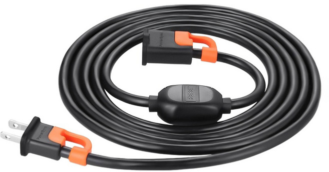 PowerSync 群加 2P 中繼抗搖擺延長用電源線組 TS1VC050 450g, 5m, 黑色+橘色, 1條