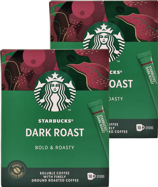 STARBUCKS 星巴克 特選系列 深度烘焙咖啡 隨手包, 2.3g, 10包, 2盒