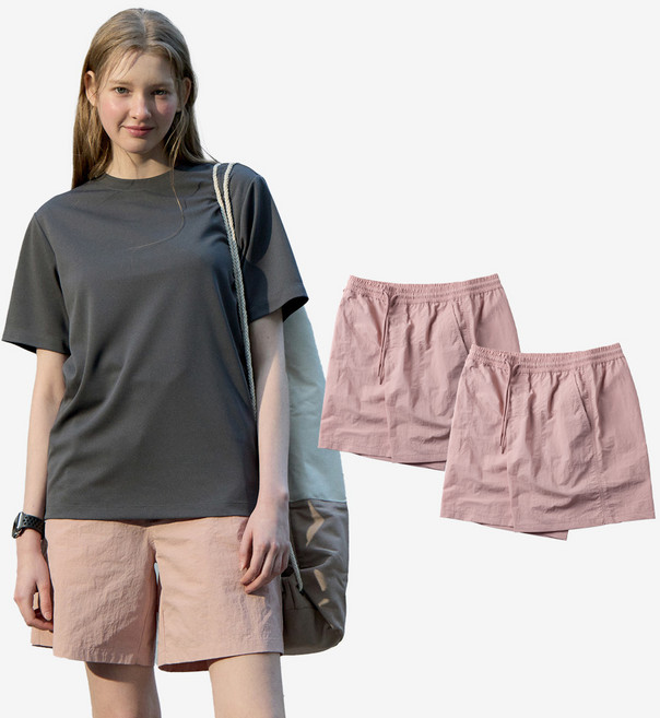 베이직하우스 남녀공용 나일론 스트링밴드 하프팬츠 LZHP3103