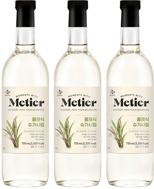 메티에 클래식 슈가 시럽, 3개, 750ml