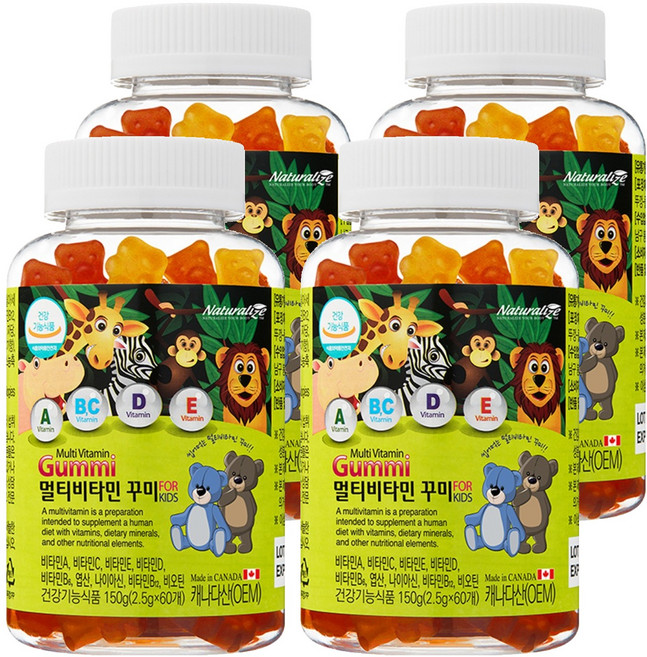 네추럴라이즈 멀티비타민 꾸미, 60정, 4개