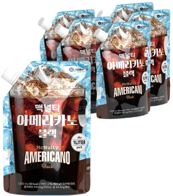 McNulty Coffee 袋裝冰美式黑咖啡, 1L, 6包