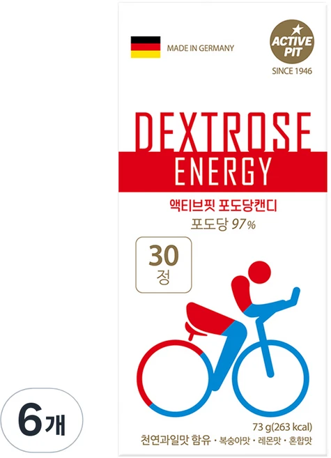 액티브핏 스포츠 포도당 캔디 랜덤발송 73g, 30정, 6개 - 쿠팡