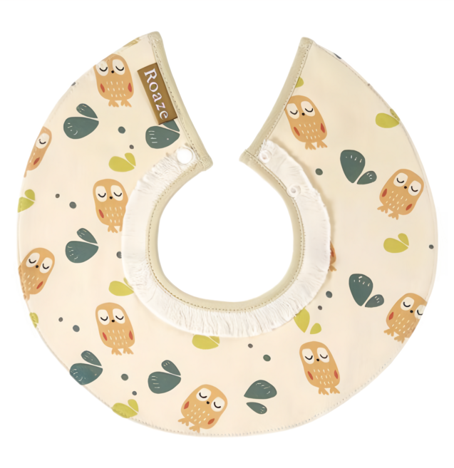 Roaze 柔仕 日系圍兜 純真系列 3個月以上 29.3*29.3cm, 午後貓頭鷹, 1件, 1件
