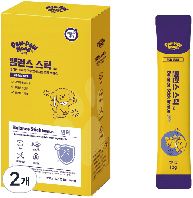 포포몽 반려동물 깨끗한나라 밸런스 스틱 IM 10p, 120g, 2개, 연어