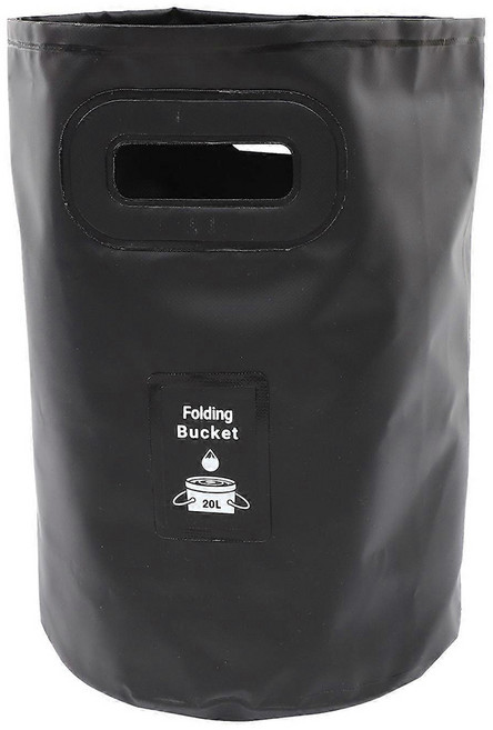 多用途手提折疊水桶 20L, 黑色, 1個