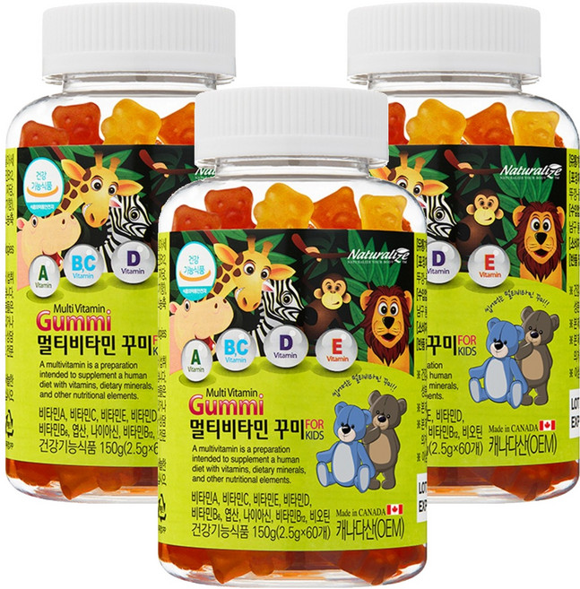 네추럴라이즈 멀티비타민 꾸미, 60정, 3개