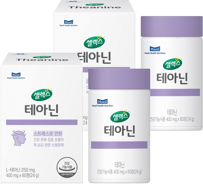 Selex 茶胺酸補充錠 24g, 60顆, 2盒