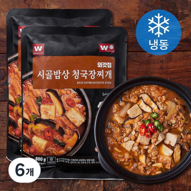 외갓집 시골밥상 청국장찌개 (냉동), 600g, 6개