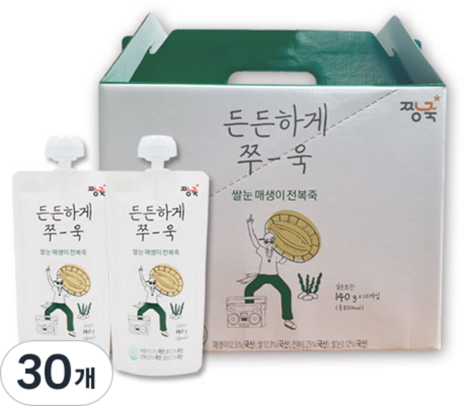 Jjangjuk 米胚芽明太子鮑魚粥 膚色管嘴型, 140g, 30個