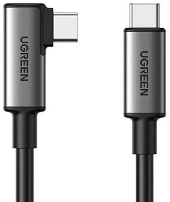 UGREEN 綠聯 US551 USB 3.2 Gen 1 5Gbps VR專用 90度彎頭 Type-C to C 傳輸線, 黑色, 1個, 5m