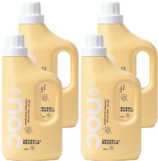 nac nac 全酵抗病毒PLUS嬰童全家洗衣精, 4個, 1.5L