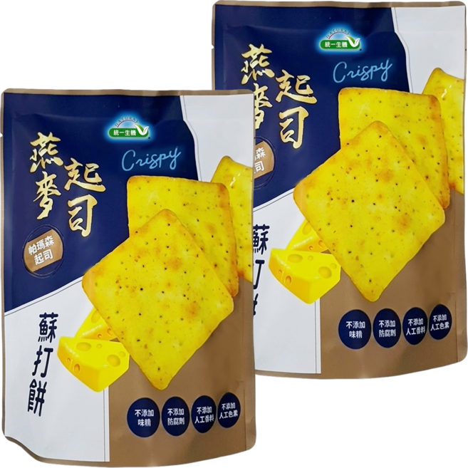統一生機 燕麥起司蘇打餅 7入, 108g, 2袋