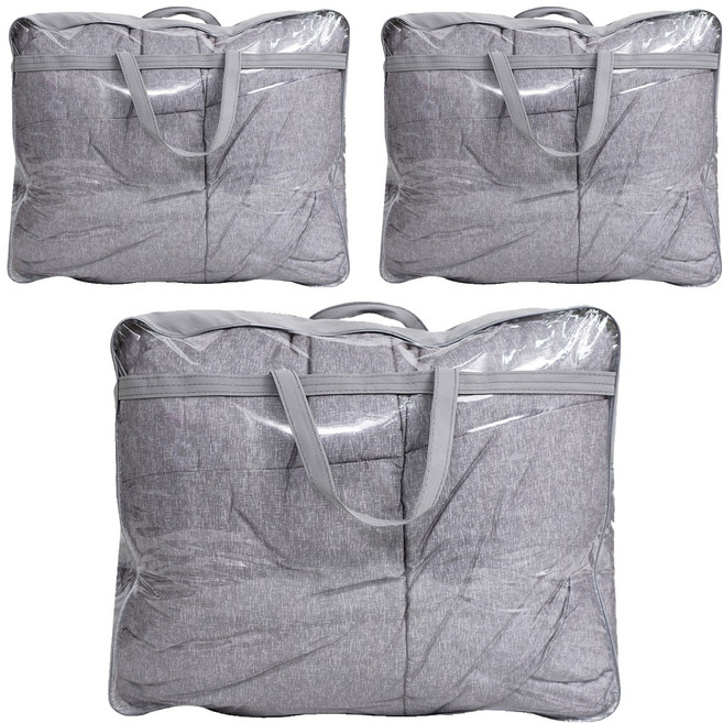 더베딩샵 이불 보관가방 특대, 그레이, 3개