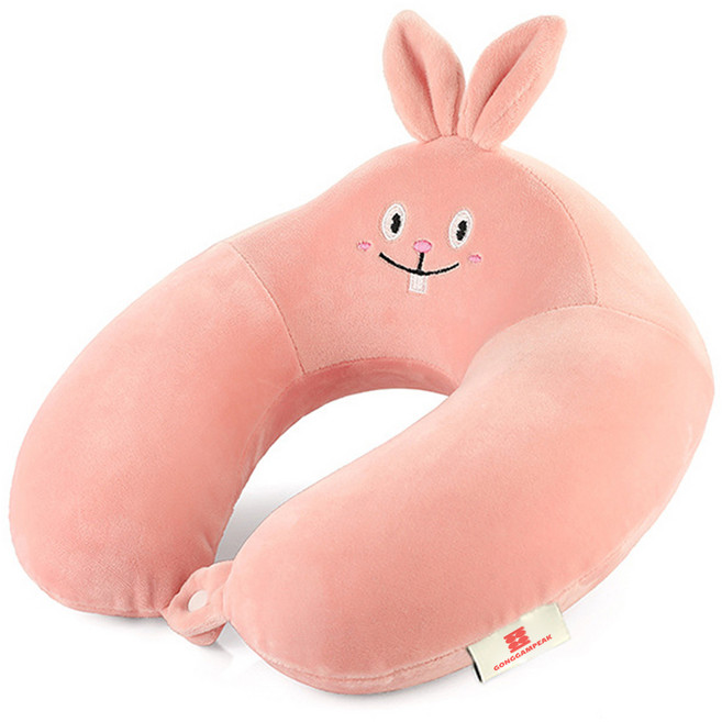 공감피크 경추 U자형 목쿠션, 핑크 토끼