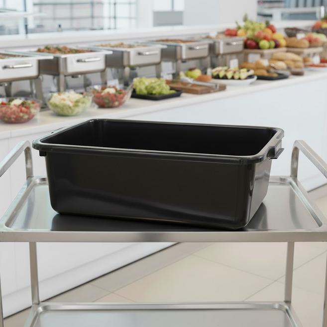 리빙메이트 온더키친 국산 업소용 서빙카 버싱박스 식기수거함, 블랙, 1개