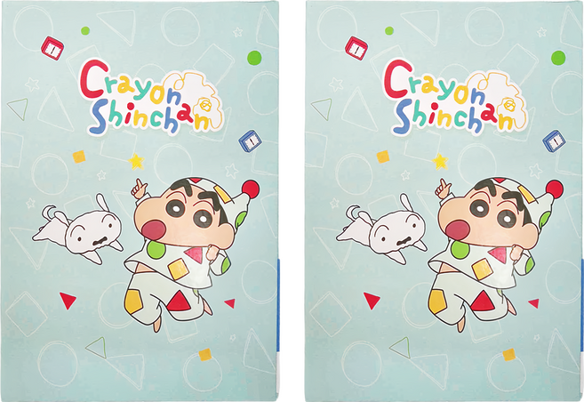 Shinchan 蠟筆小新 活頁夾 26孔 27.4 x 20.2 x 2.7cm, 藍色 睡衣 硬殼封面, 2個