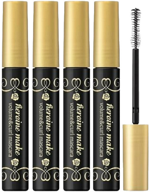 키스미 히로인메이크 롱앤컬 마스카라 P 6g, 01 딥블랙, 4개