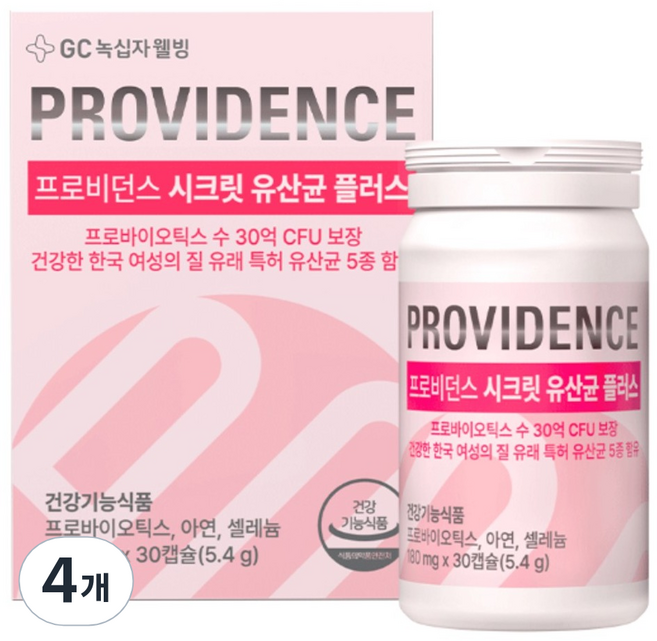 프로비던스 시크릿 유산균 플러스, 30정, 4개