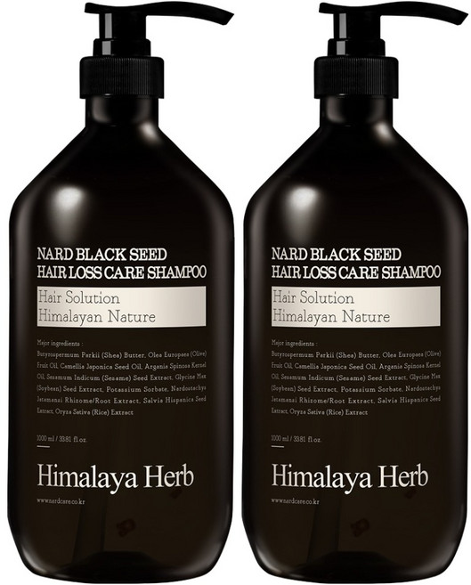 나드 블랙시드 탈모 샴푸, 1L, 2개