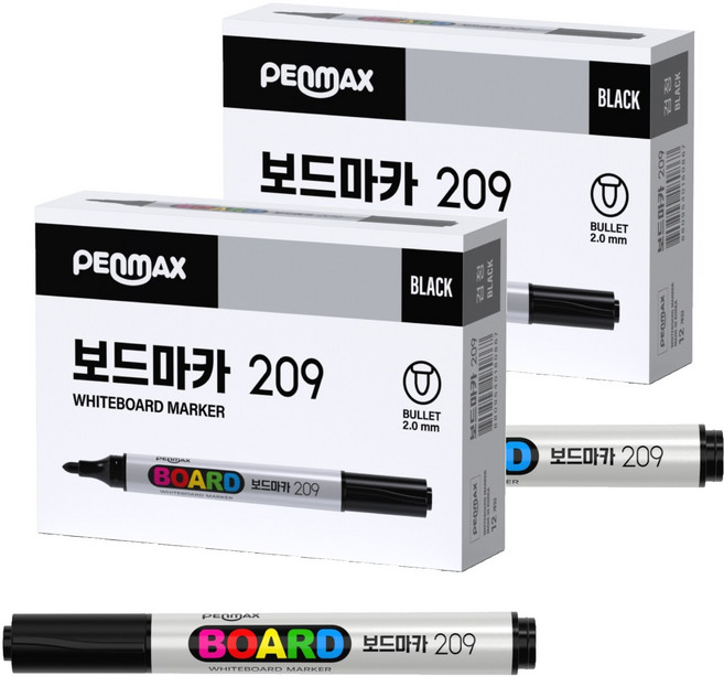 펜맥스 보드마카 209, 흑색, 24개