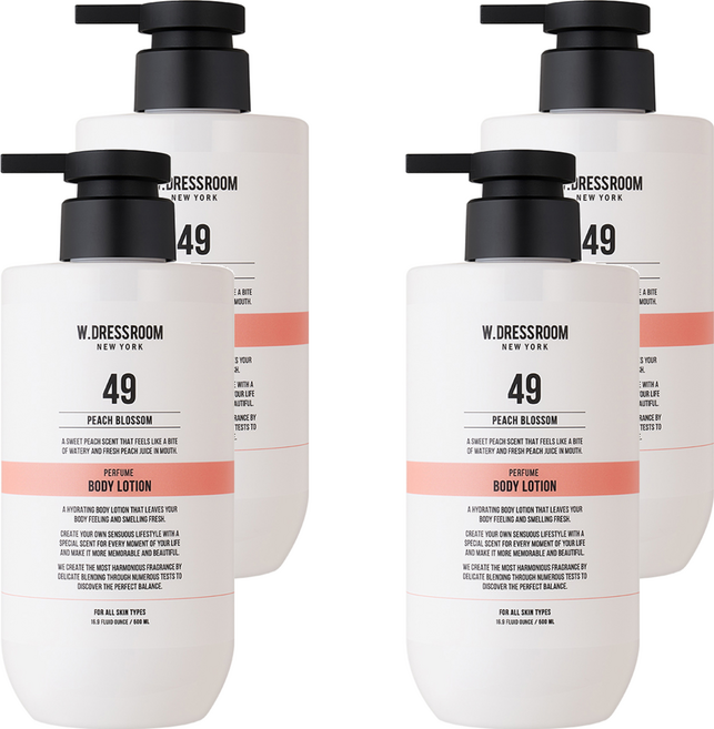 W.DRESSROOM 多麗絲 No.49 Peach Blossom 香氛身體乳液 500ml, 4瓶