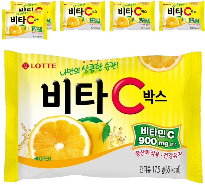 롯데웰푸드 비타C박스 캔디, 17.5g, 6개