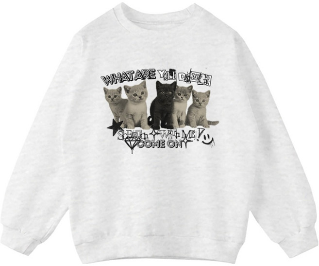 제니 아동용 오버핏 컴온캣 맨투맨 JN1070M