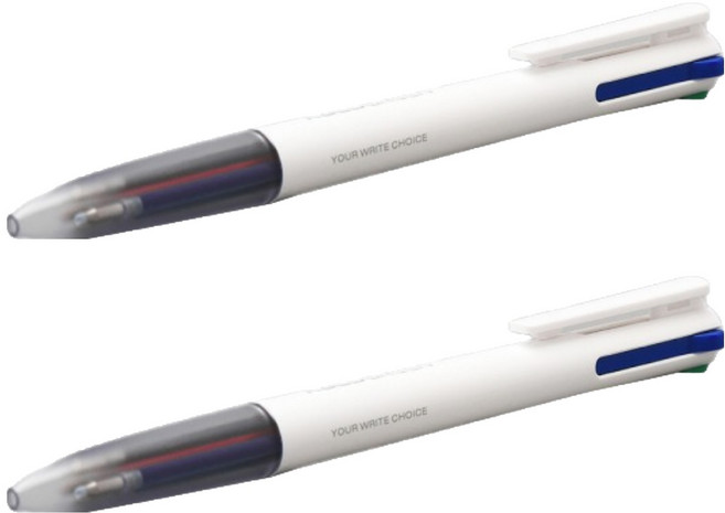 카코 이지 4in1 원터치 노크식 멀티펜 0.5mm, 화이트, 2개