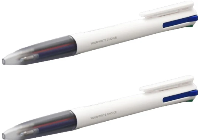 카코 이지 4in1 원터치 노크식 멀티펜 0.5mm, 화이트, 2개 - 쿠팡