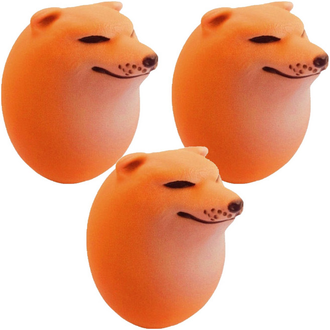 사라사 신박한 웃긴 선물 시바견 계란 피규어, 3개