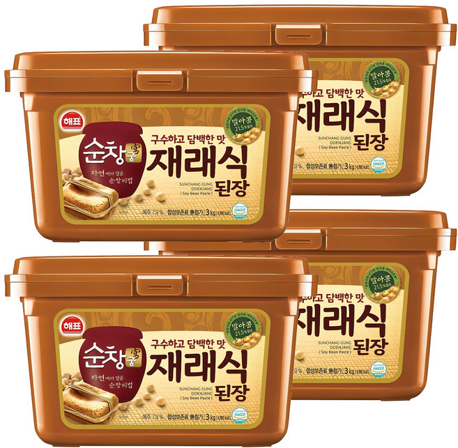 순창궁 재래식 된장, 3kg, 4개