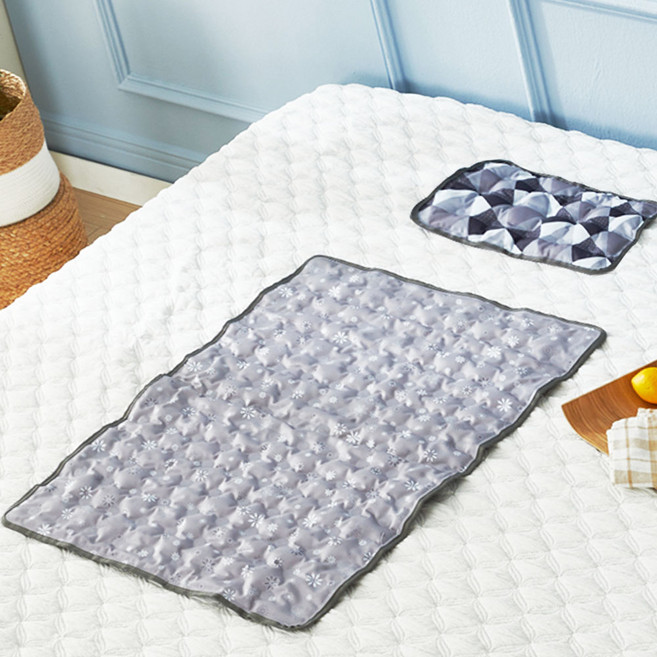 꼼띠아 양면 쿨매트 중형 싱글세트, 눈꽃 다이아, 쿨매트+쿨베개 세트