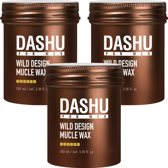 DASHU 男士高級狂野設計造型髮蠟, 100ml, 3個