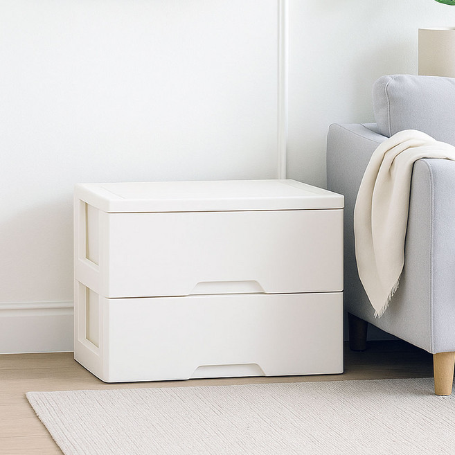 보노하우스 모던플러스 서랍장, 2단, 화이트