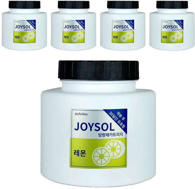 기분좋은날 방향제 카트리지 리필 대, 240g, 5개, 레몬