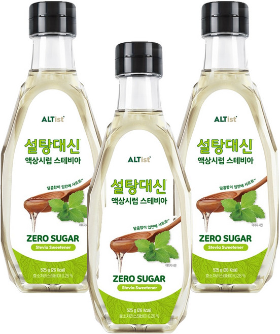 설탕대신 액상시럽 스테비아, 3개, 525g